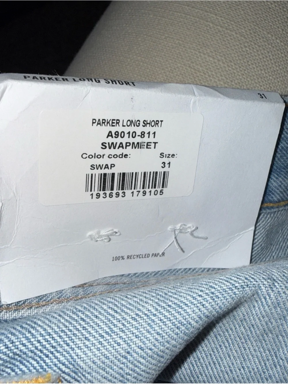 NWT Agolde Parker Long Short in Swapmeet size 31 Retail $158!